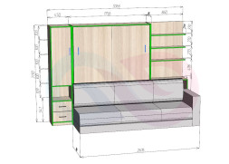 Шкаф-кровать с диваном Миа