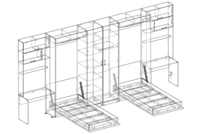 Шкаф-кровать трансформер Дуэт