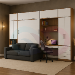 Шкаф-кровать трансформер с диваном Миролла