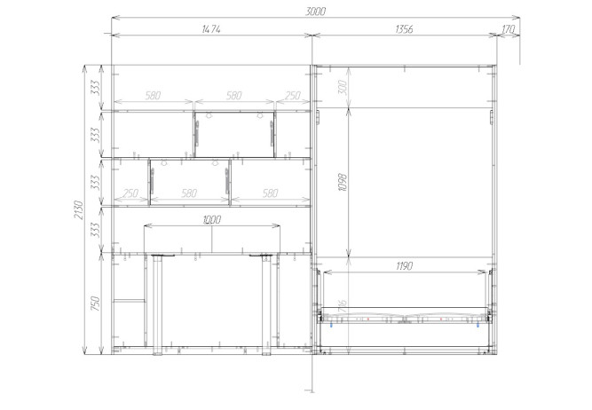 Шкаф-кровать трансформер с диваном Вивьен