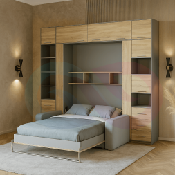 Шкаф-кровать трансформер с диваном Изи-6