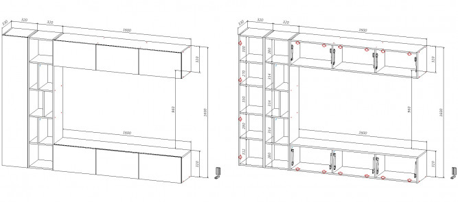 Стенка в гостиную Комфиво