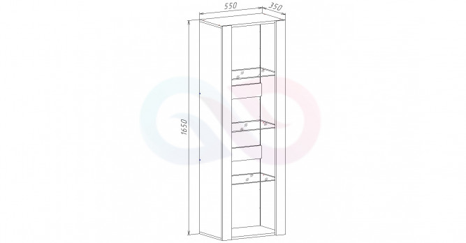 Пенал витрина Саура