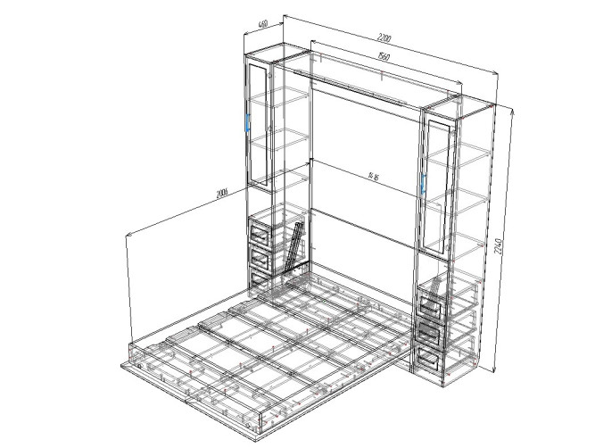 Шкаф-кровать трансформер Элеганс